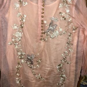 Peach Agha Noor kurti and shameez